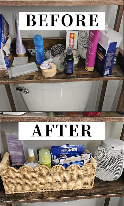 Toilet Paper Storage Basket for the Top of the Toilet Tank – A Decorative and Functional Organizer Toilet Basket Tank Topper, Ideal for Bathrooms, Living Rooms, or Bedroom Countertops