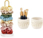 Mkono Set of 3, Scrunchies Holder Stand Hair Accessories Organizer and 2 Pcs Macrame Makeup Brush Holder Organizer Mini Storage Basket