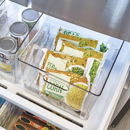 iDesign Storage Bins with Handles - Organize Kitchen, Bathroom, or Home Office - Set of 4 - Clear