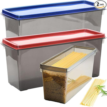 Youngever 2 Pack 100OZ Large Plastic Food Container, Plastic Pasta Containers Organizers, Large Meal Prep Containers and Storage
