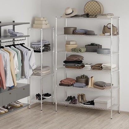 21" Deep x 54" Wide x 86" Height Wire Shelving Kit | 6-Tier | NSF Commercial Storage Rack Unit