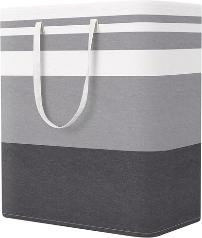 StorageRight Laundry Basket Hamper Large Collapsible Laundry Hamper with Easy Carry Handles，Freestanding Clothes Hampers for Laundry, Bedroom, Dorm, Clothes, Towels, 100L, Gradient Grey