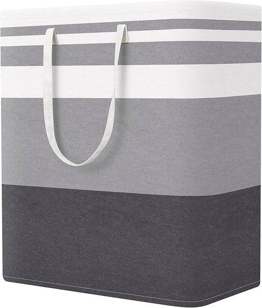 StorageRight Laundry Basket Hamper Large Collapsible Laundry Hamper with Easy Carry Handles，Freestanding Clothes Hampers for Laundry, Bedroom, Dorm, Clothes, Towels, 100L, Gradient Grey