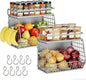 Fruit Basket 2 IN 1 Magnetic & Hanging Wall Produce Basket for Potato Onion Fruit and Vegetable Storage,Magnetic Spice Rack for Refrigerator Kitchen Counter Cabinet Pantry