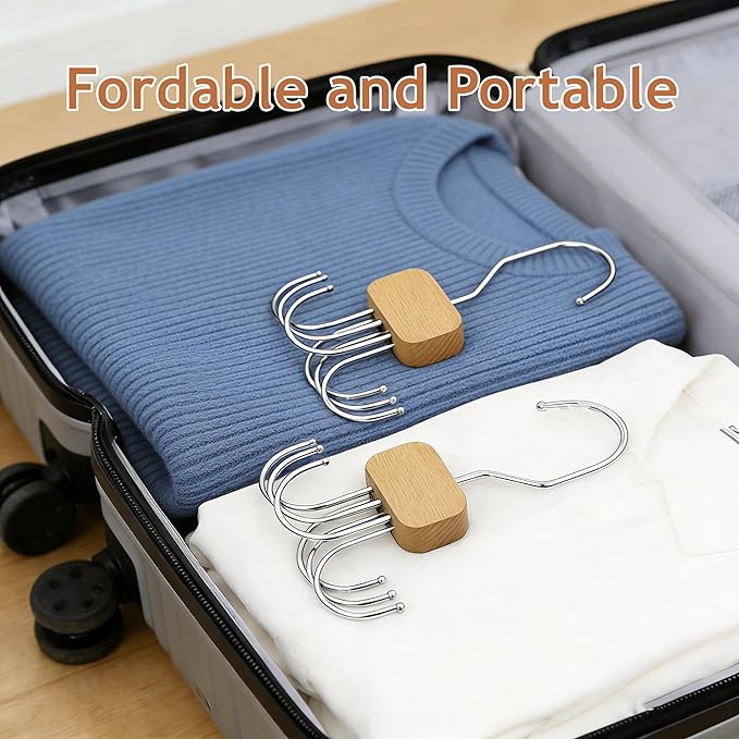 Belt Hanger for Closet, 3 Pack Belt Organizer for Closet Space Saving & Storage, 360° Rotatable & Foldable Hooks, Large Capacity Holder Rack for Tie, Tank Top, Bra, Purse, Hat (Natural)