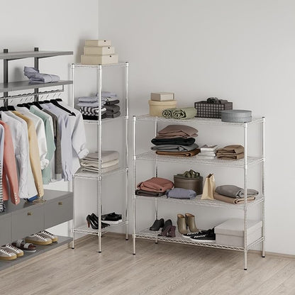 21" Deep x 48" Wide x 54" Height Wire Shelving Kit | 4-Tier | NSF Commercial Storage Rack Unit