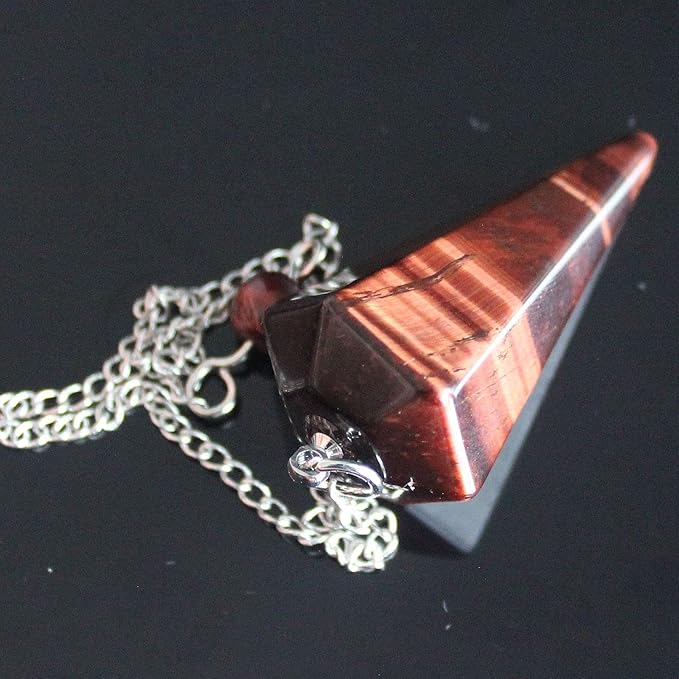 Faceted Mixed gemstone crystal pendulum point reiki chakra pendant bead Chain 6''