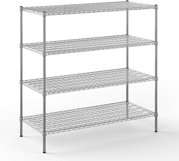 24" Deep x 54" Wide x 54" Height Wire Shelving Kit | 4-Tier | NSF Commercial Storage Rack Unit