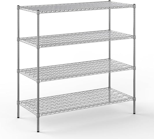 24" Deep x 54" Wide x 54" Height Wire Shelving Kit | 4-Tier | NSF Commercial Storage Rack Unit