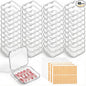 48 Pack Press On Nail Storage Box Clear Acrylic Nail Organizer Display Case with 180 Adhesive Double Sided Tape for Fake Nails, Nails Packaging Supplies