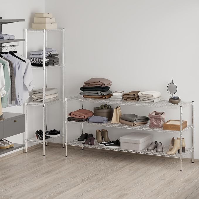 21" Deep x 72" Wide x 34" Height Wire Shelving Kit | 3-Tier | NSF Commercial Storage Rack Unit