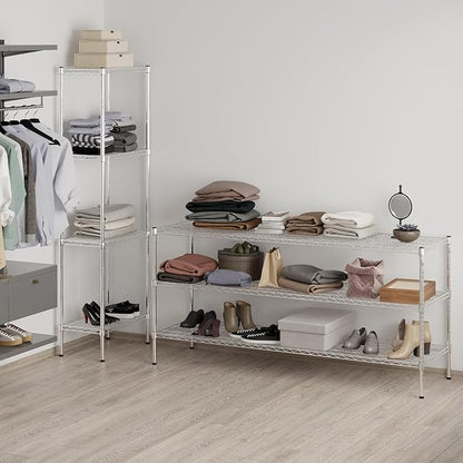 21" Deep x 72" Wide x 34" Height Wire Shelving Kit | 3-Tier | NSF Commercial Storage Rack Unit