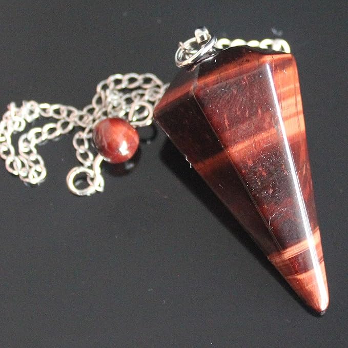 Faceted Mixed gemstone crystal pendulum point reiki chakra pendant bead Chain 6''