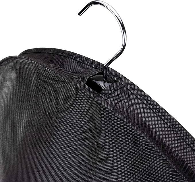HANGERWORLD 20 Pack Gusseted Shoulder Dust Covers Garment Protector Bags for Closet Storage (20 Pack, Black)