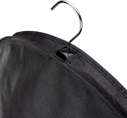 HANGERWORLD 20 Pack Gusseted Shoulder Dust Covers Garment Protector Bags for Closet Storage (20 Pack, Black)