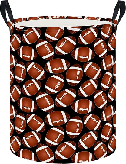 CLOCOR Large Laundry Basket,Waterproof Nursery Hamper,Collapsible Fabric Storage Container,Room Decor,Gift Basket（Big Rugby