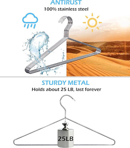 MISSLO 20 Pack Metal Hangers Heavy Duty Stainless Steel Hangers for Clothes Closet Coat Clothing Suit Shirt, 16.4 Inch