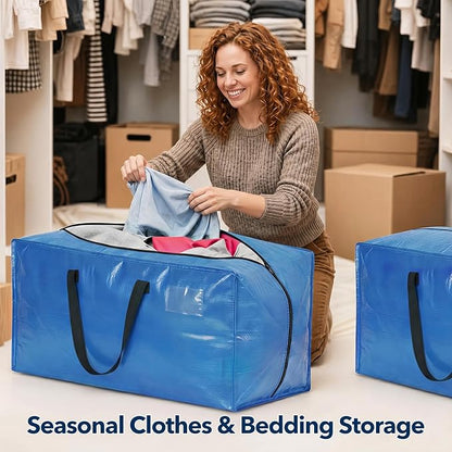 Moving Bags Heavy Duty,Extra Large Moving Bags for Travel/College Packing/Storage/Organization/Seasonal Clothes & Bedding Storage,Moving Supplies Bins,Compatible with Ikea Frakta Cart (SkyBlue,6Pcs)