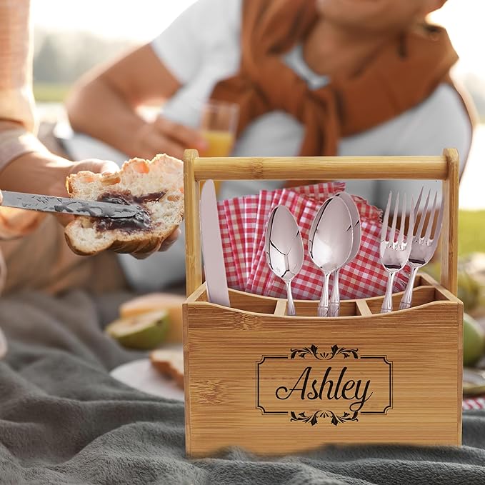 My Personal Memories Personalized Kitchen Utensil Holder Picnic Caddy - Custom Monogrammed