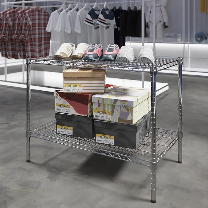 21" Deep x 36" Wide x 27" Height Wire Shelving Kit | 2-Tier | NSF Commercial Storage Rack Unit