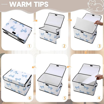 Stackable Clothes Storage Bins with Lids,Closet Organizers Fabric Box for Home and Office,Blanket Clothes Organizers,Under Bed Storage Containers 3 Pack.