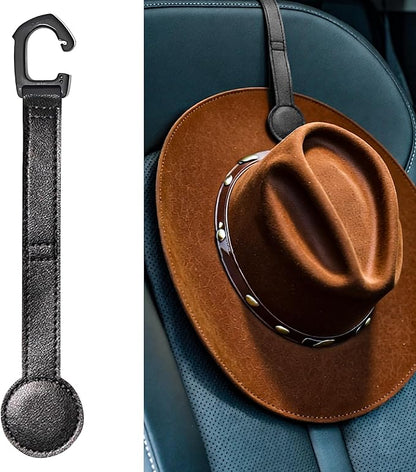 1 Pack Cowboy Hat Hanger for Car, Magnetic Hat Holder for Truck, Jeep, SUV, Headrest Hook Organizer for Caps, Keys, Sunglasses, Bags (Black) (1)