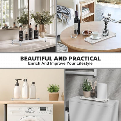 2Pcs Stone Drying Mat, Water Absorbing Stone Tray with Stainless Steel Feet, Fast Drying Diatomite Stones Sink Tray, Soap Dish Rack, Vanity Trays Dispenser Organizer for Bathroom(11"L x 4.3"W x 1.3"H)