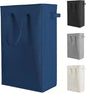 Odonata Slim Laundry Hamper Handles Collapsible Laundry Basket Thin Dirty Clothes Basket Narrow Laundry Bag Foldable Dirty Hamper 45L (Navy blue)