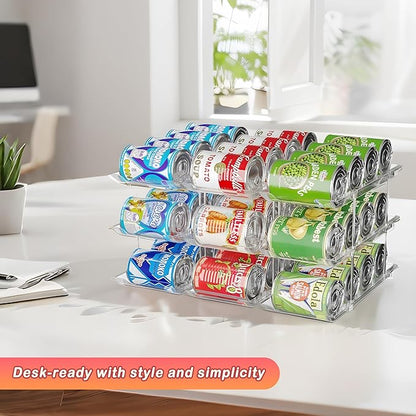 Ynelyase Can Storage Organizer Pantry and Canned Food Holders for Soup Can Goods Dispenser with Rack Clear 9-Pack