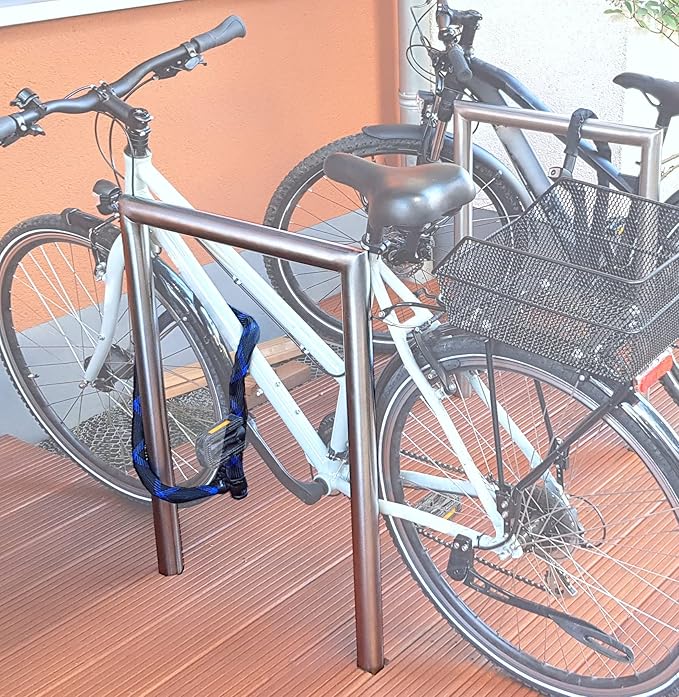 Namor© Stainless Steel Bicycle Leaning Bar Deflector Bicycle Bracket Rustproof Leaning Bar Round Tube Diameter 48.3 mm for Embedding in Concrete Bicycle Holder (1150 mm x 580 mm x 48.3 mm Height/Width