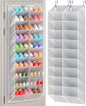20-30 Pairs Over the Door Shoe Organizer, Breathable Mesh Pocket Hanging Shoe Storage for Closet, 10-Tier Door Shoes Rack, Handing Shoes Holder Fit All the Family's Sneakers, Boots, Heels, Light Grey