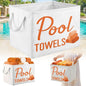 Yungyan Pool Towel Storage Basket Bin and Organizer Large Pool Towel Storage Basket Waterproof Canvas Cube with Handle Beach Gift for Outdoor Summer Seaside Home Clothes Book Toy Organization, Orange