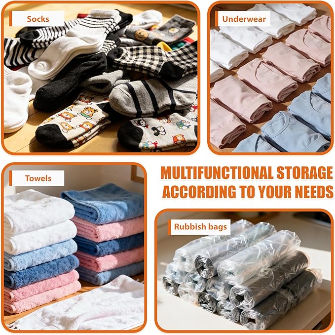 Hanging Sock Organizer, 3 Pack Mesh Storage Bags with Top & Bottom Access, Holds 7-10 Pairs, Closet Organizer for Underwear, Scarves, & Small Items