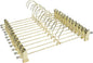 13.8" Gold Metal Pants Trousers Hangers, 60-Pack, Skirts Adjustable Clips Bottom Organization Display Clothes Hanger Display Storage (60 Pack)