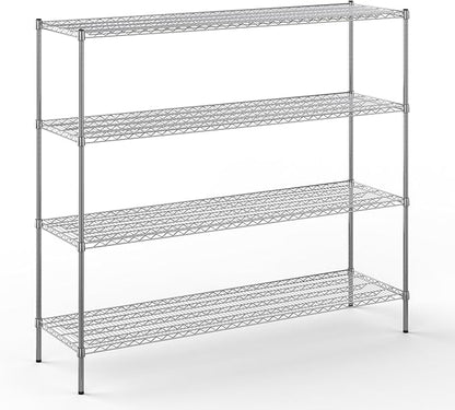 21" Deep x 72" Wide x 64" Height Wire Shelving Kit | 4-Tier | NSF Commercial Storage Rack Unit
