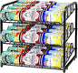 Can Rack Organizer, 3 Tier Stackable Can Storage Dispenser,for Food Storage, Kitchen or Pantry, Storage for 36 Cans, Black
