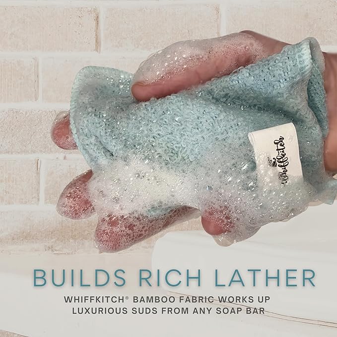 Whiffkitch Soap Pouch 5-Pack – Versatile Mesh Scrubber Wash Bag for Shower & Bath, Bamboo Fiber Bar Soap Holder & Travel Bag, Durable Scrubber Pouch for Rich Lather, Solid -4x5 inches