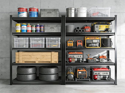 Heavy Duty Metal Shelving, 3000Lbs Garage Shelves, Adjustable Metal Shelving Unit for Warehouse, Basement, 78''H Garage Storage Shelves