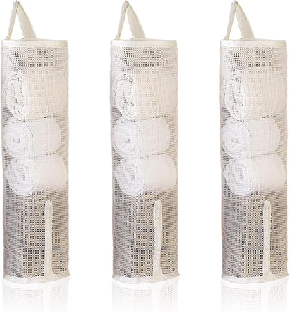 Hanging Sock Organizer, 3 Pack Mesh Storage Bags with Top & Bottom Access, Holds 7-10 Pairs, Closet Organizer for Underwear, Scarves, & Small Items