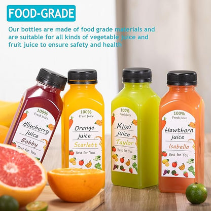 30Pcs 12 Oz Plastic Juice Bottles with Caps,Clear Reusable Water Bottle & Tamper Proof Lids,Juice Containers,Juicing Bottles for Fruit Juice,Smoothies,Coffee - Food Grade & Travel Bottle