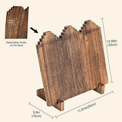 Lolalet Wooden Necklace Display Stands for Selling, Freestanding Multiple Necklaces Stands and Displays for Vendors, Jewelry Displays Holders for Craft Show -2 Pack, Oak