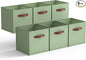 GRANNY SAYS 11 Inch Cube Storage Bins, Collapsible Fabric Storage Cubes with Handle, Closet Baskets for Organization, Storage Cubes for Shelves, Closet, Sage Green, 6-Pack