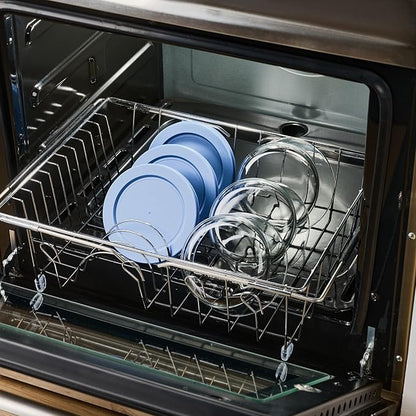 6-Piece Glass Food Storage Containers Set (3 Containers + 3 BPA-Free Lids) | 2-Cup, Leakproof | Microwave, Freezer, Oven & Dishwasher Safe | Ideal for Meal Prep & Pantry Organization, Lavender Blue