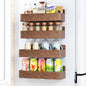 Mystozer Magnetic Spice Rack for Refrigerator, Kitchen Organizer and Storage Shelf, Wood Red, 4 Pack