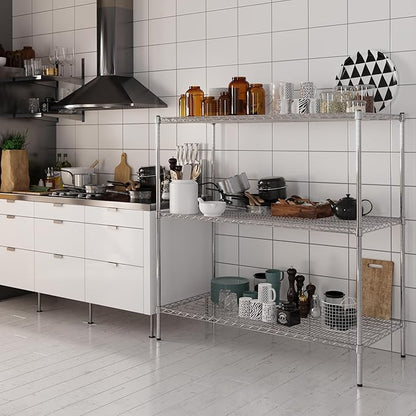 24" Deep x 54" Wide x 54" Height Wire Shelving Kit | 3-Tier | NSF Commercial Storage Rack Unit
