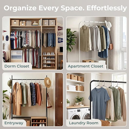 HOUSE DAY Plastic Hangers 20 Pack, Space Saving Clothes Hangers with Built-in Hooks, Durable & Strong Closet Organizers and Storage, Dorm Room Essential, Perfect for Shirts, Coat, Pants, Dress - Grey