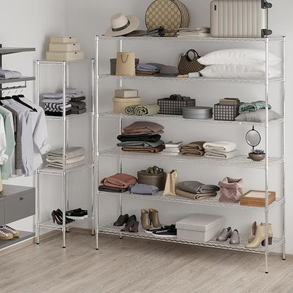 21" Deep x 72" Wide x 86" Height Wire Shelving Kit | 6-Tier | NSF Commercial Storage Rack Unit
