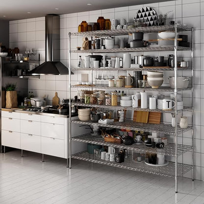 24" Deep x 72" Wide x 86" Height Wire Shelving Kit | 8-Tier | NSF Commercial Storage Rack Unit