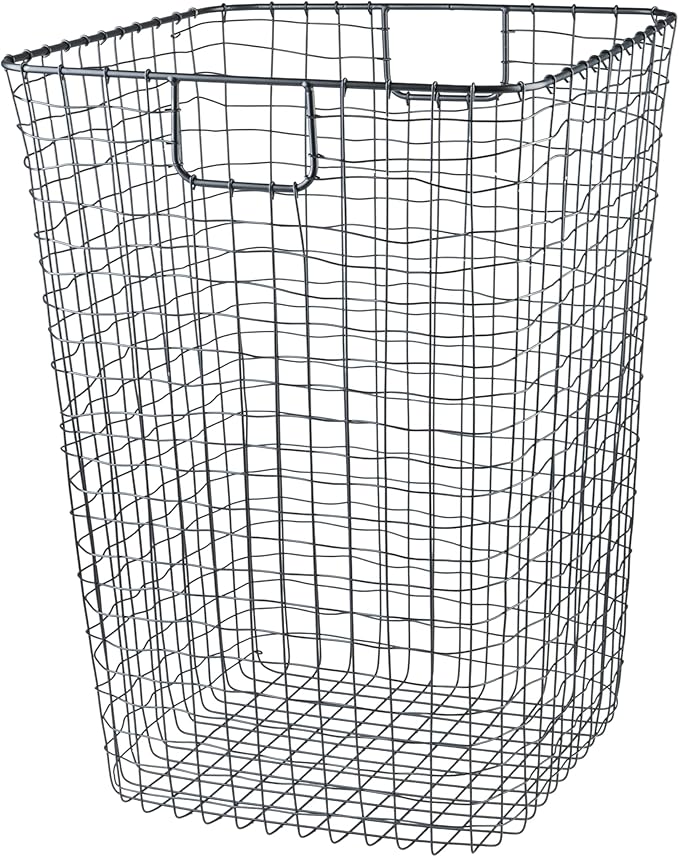 G.E.T. WB-301-MG Heavy Duty Iron Wire Utility Storage Basket, Square, 16.5" x 16.5" x 25"