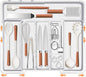 Spaclear Large Utensil Drawer Organizer Expandable Silverware Organizer for Kitchen Drawer Adjustable Cooking Utensil Holder Cutlery Flatware Tray Spatula Tools Gadgets Storage Dividers Plastic White